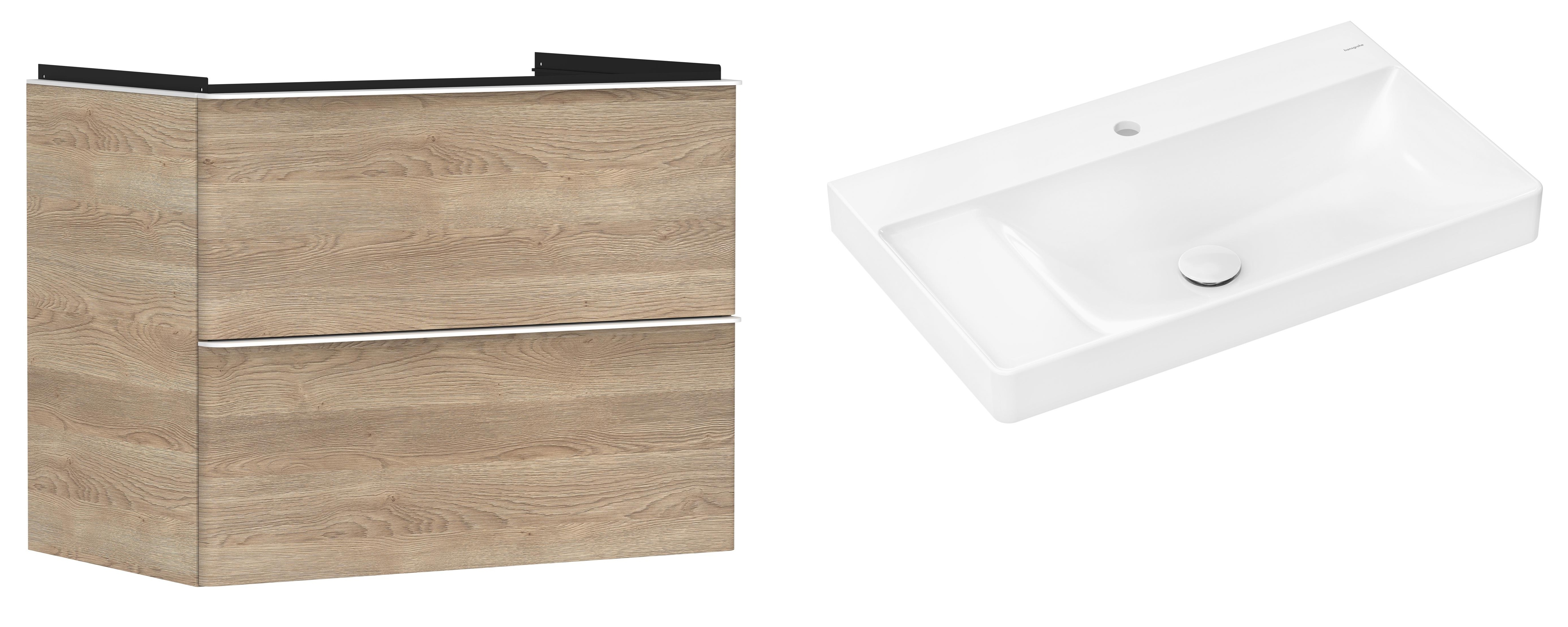 Sada skříňka Hansgrohe Xelu Q 54029700, umyvadlo Hansgrohe Xelu Q 61030450