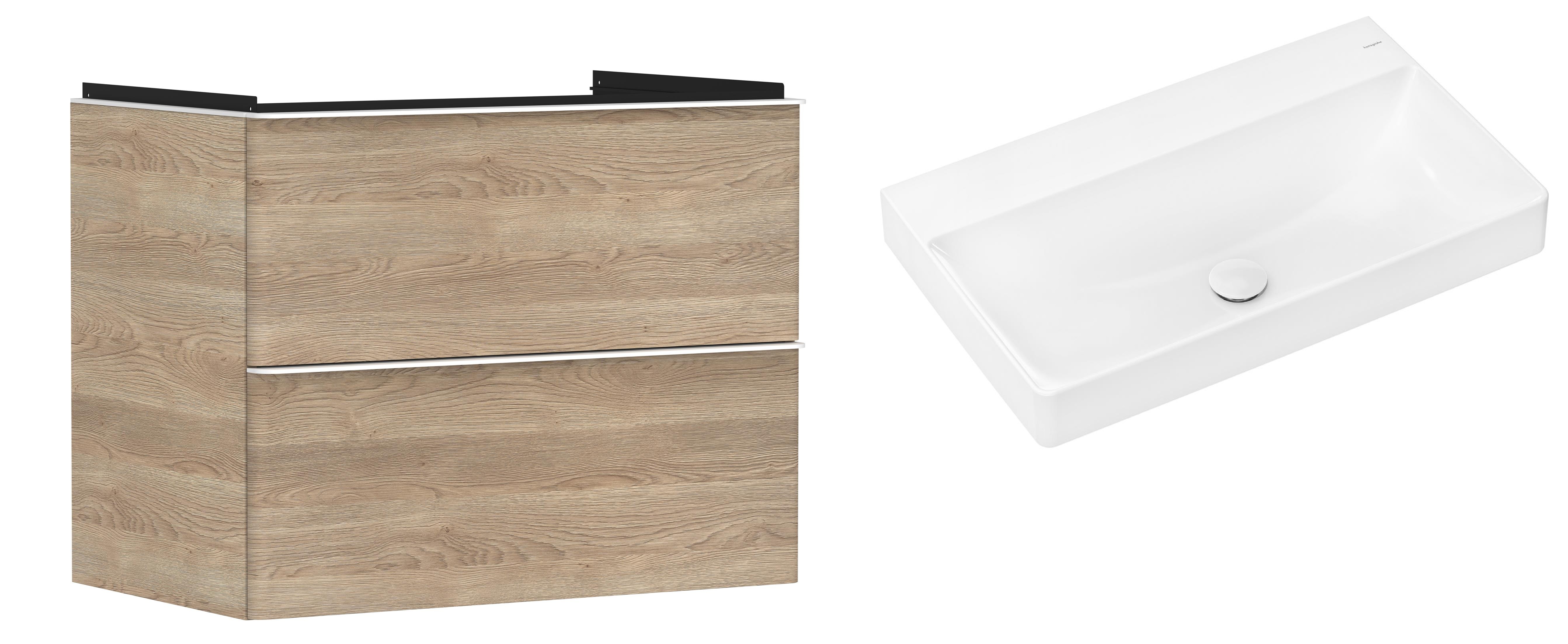 Sada skříňka Hansgrohe Xelu Q 54029700, umyvadlo Hansgrohe Xelu Q 61021450