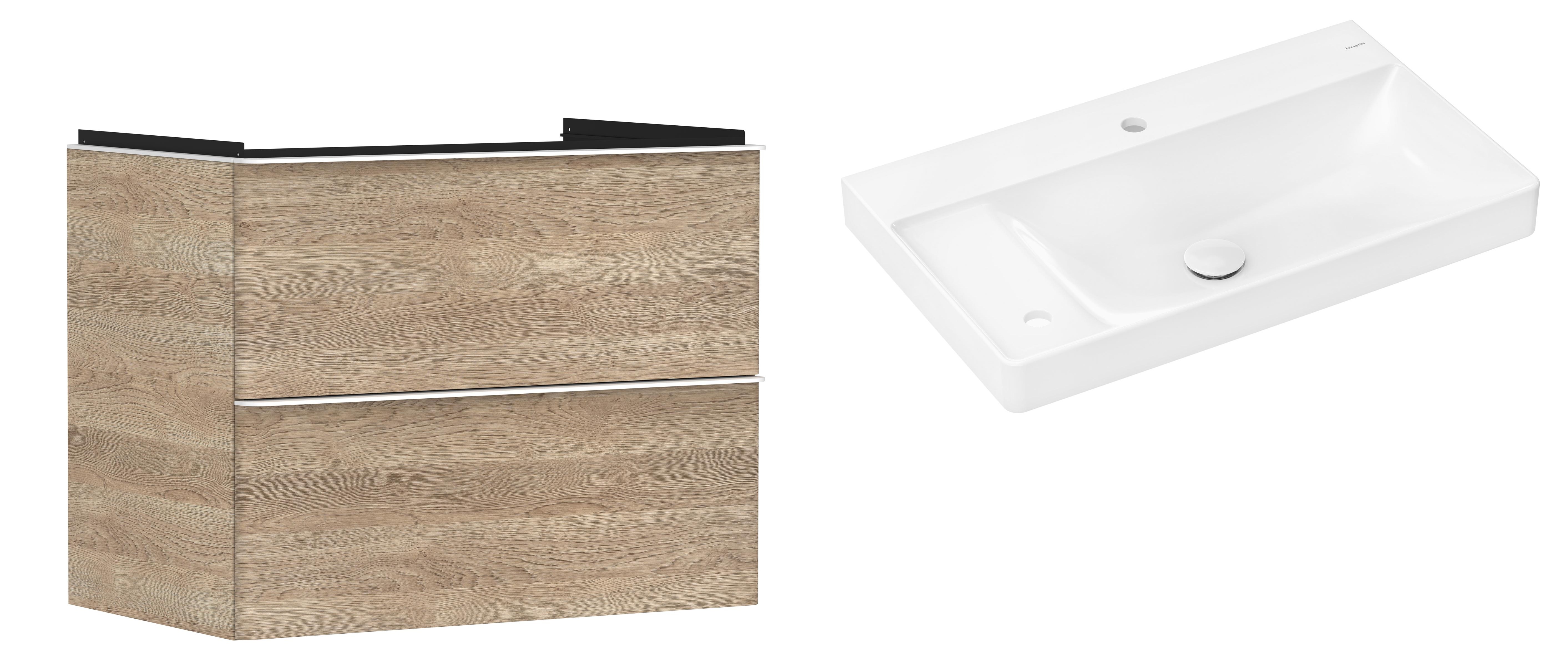 Sada skříňka Hansgrohe Xelu Q 54029700, umyvadlo Hansgrohe Xelu Q 61031450