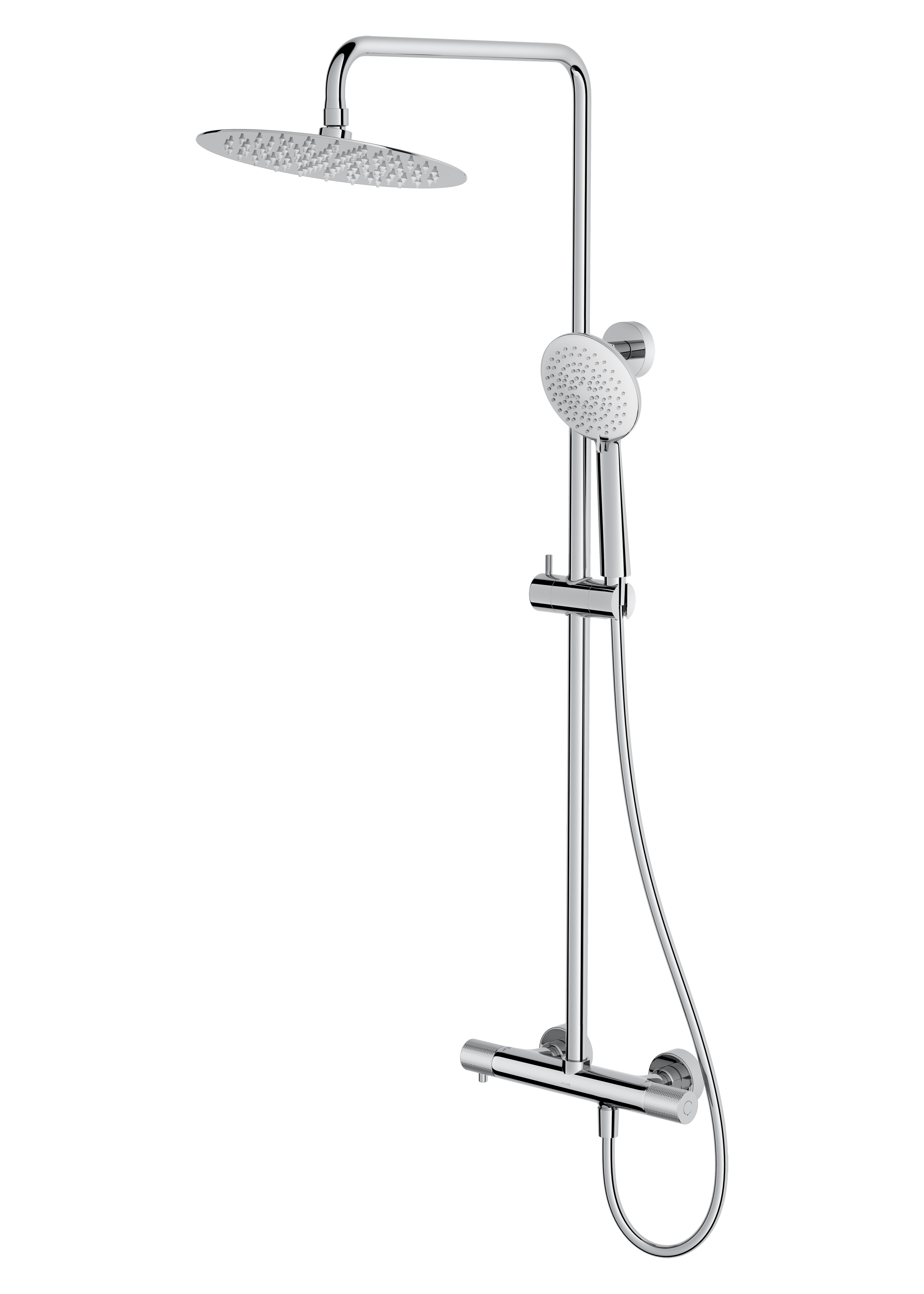 Cersanit Zen sprchová sada na stěnu s termostatem s dešťovou sprchou chrom S951-782