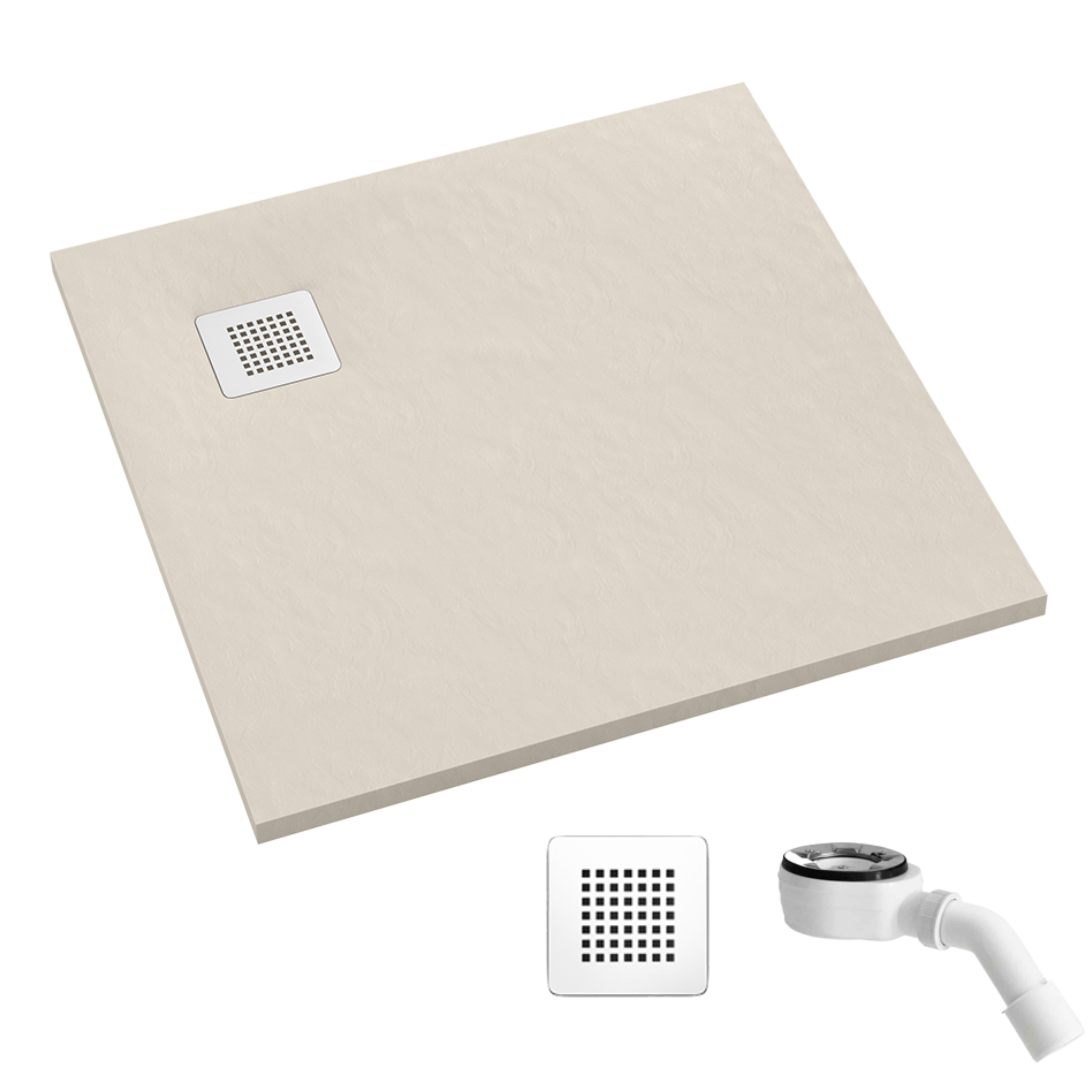 Schedpol Kalait Cashmere Stone čtvercová sprchová vanička 100x100 cm béžová 33102PKSTM2