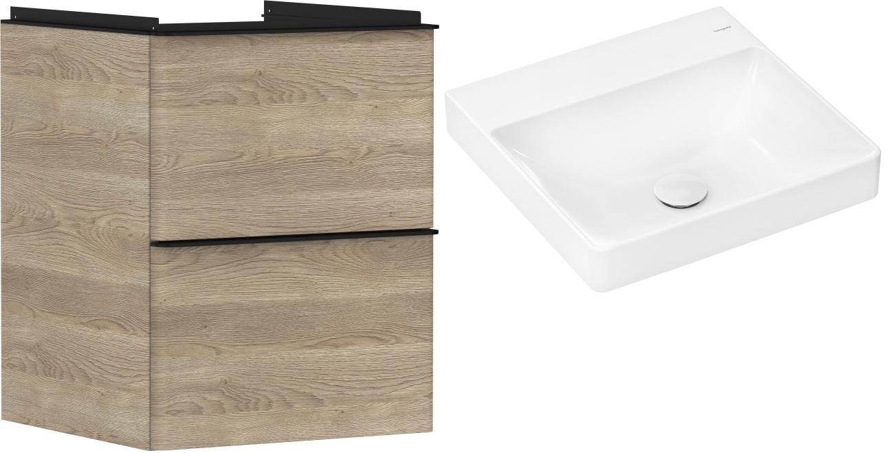 Sada skříňka Hansgrohe Xelu Q 54021670, umyvadlo Hansgrohe Xelu Q 61013450