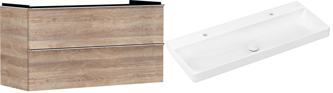 Sada skříňka Hansgrohe Xelu Q 54037000, umyvadlo Hansgrohe Xelu Q 61042450
