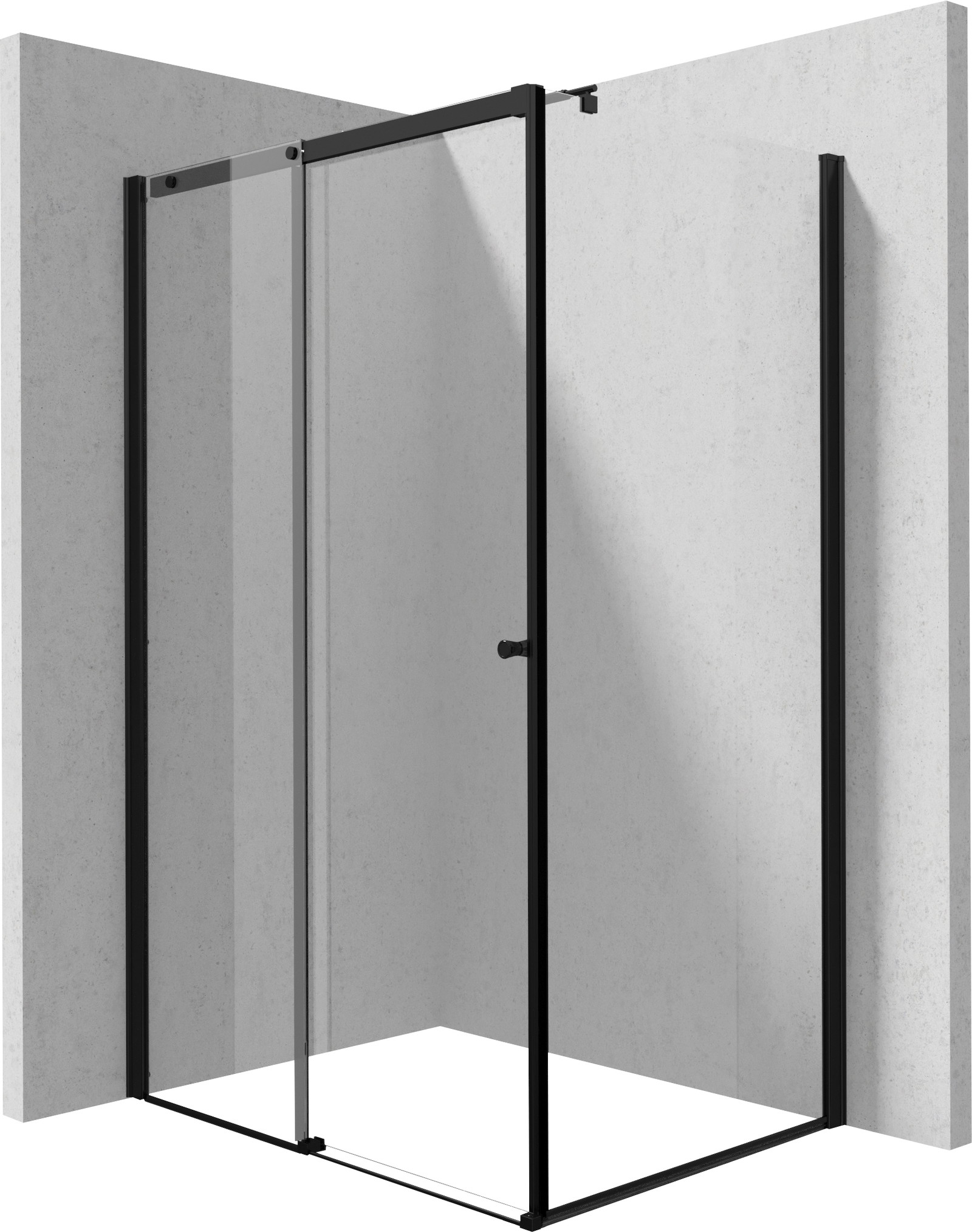 Deante Kerria Plus sprchový kout 100x90 cm obdélníkový černá matný/průhledné sklo KKNNP10S09