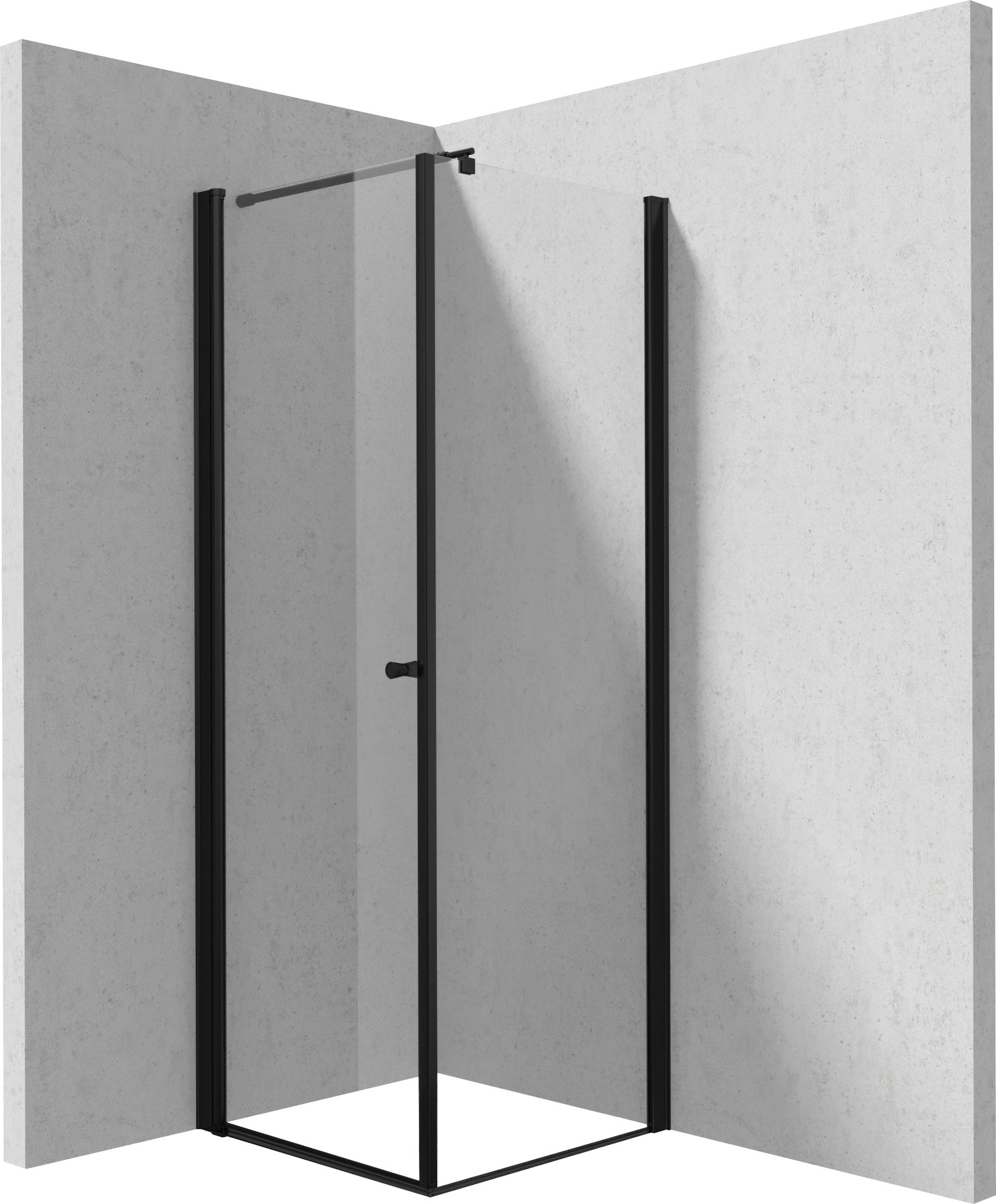 Deante Kerria Plus sprchový kout 80x80 cm čtvercový černá matný/průhledné sklo KKNNW08S08