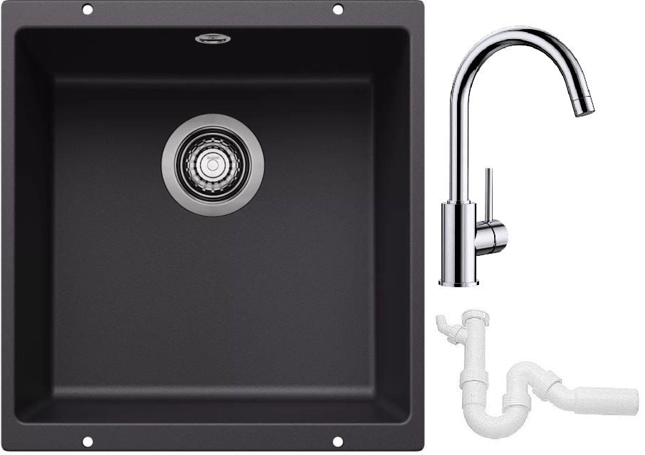 Sada granitový dřez Blanco Rotan 400-U 526097, kuchyňská baterie Blanco Mida 517742, 137267