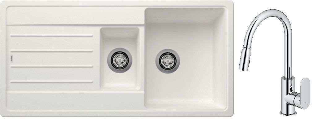 Sada granitový dřez Blanco Legra 6 S 522209, kuchyňská baterie Oltens Lista 35202100