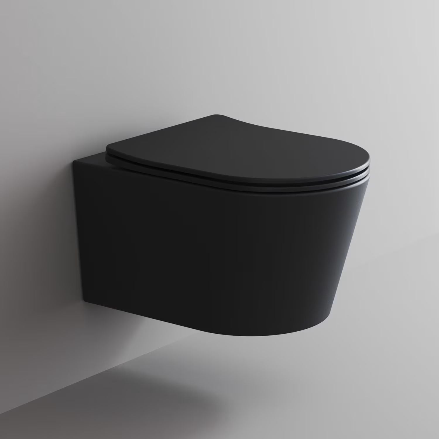 Kronenbach Tube záchodová mísa závěsná bez splachovacího kruhu s vírovým splachováním černá KB100082MB