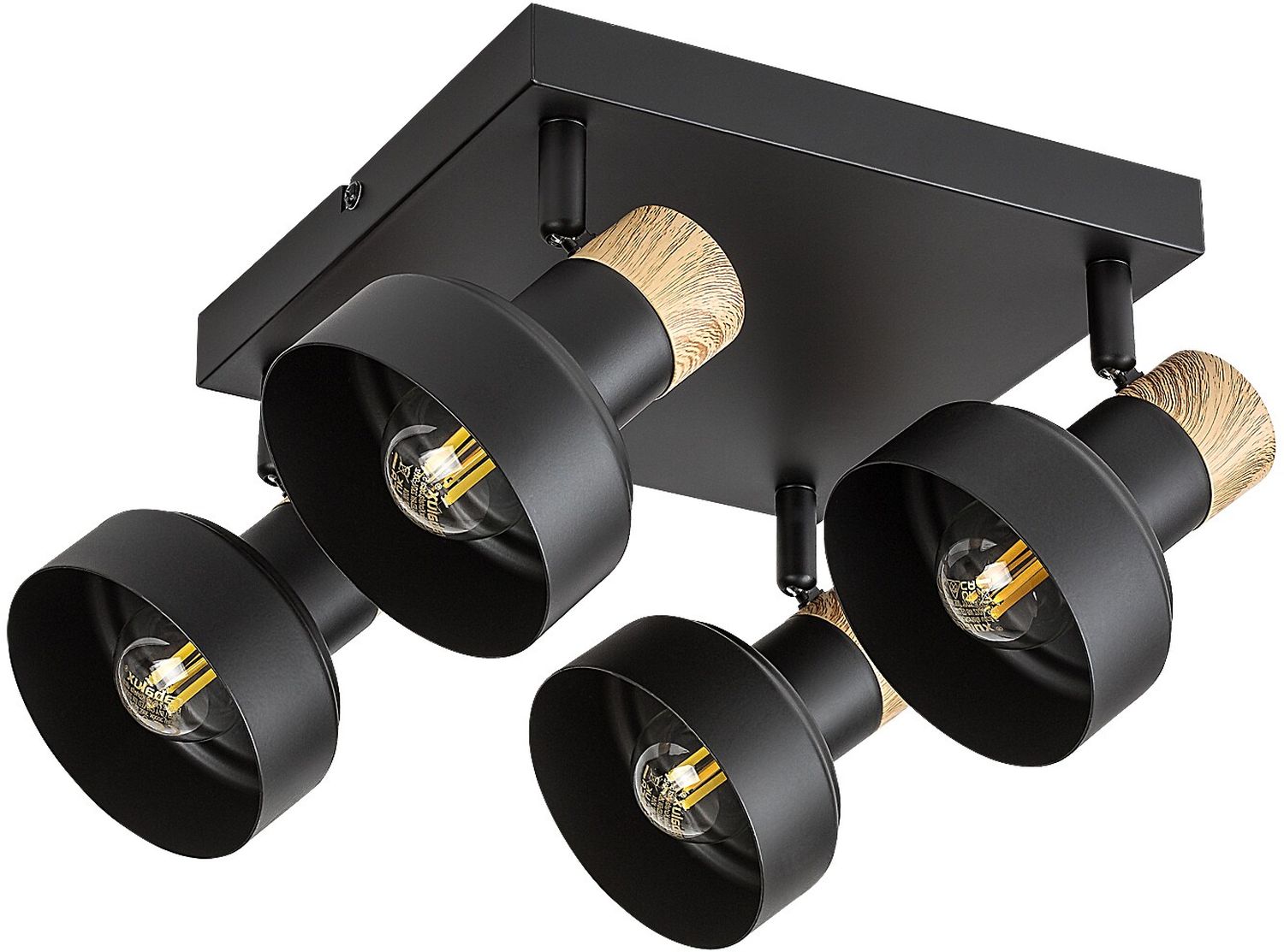 Rabalux Saskia stropní světlo 4x15 W černá-dřevo 73058