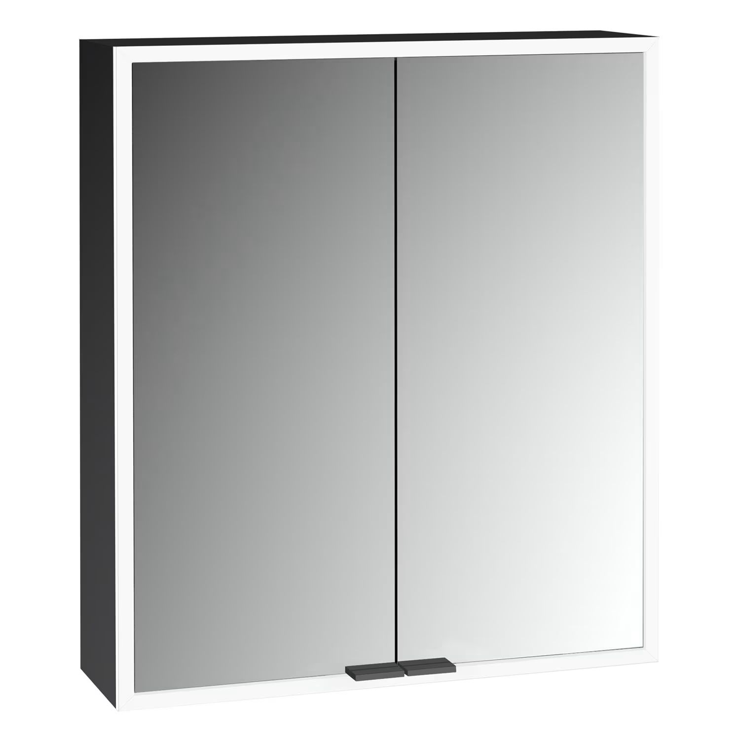 Kronenbach Cube 2.0 skříňka 60x17x70 cm se zrcadlem černá KB100216MB