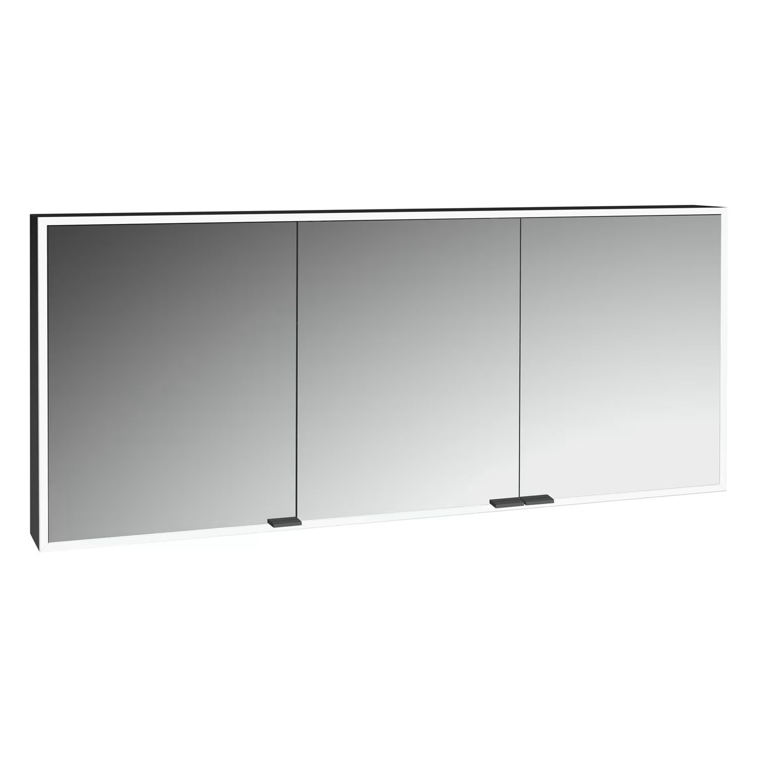 Kronenbach Cube 2.0 skříňka 160x17x70 cm se zrcadlem černá KB100222MB