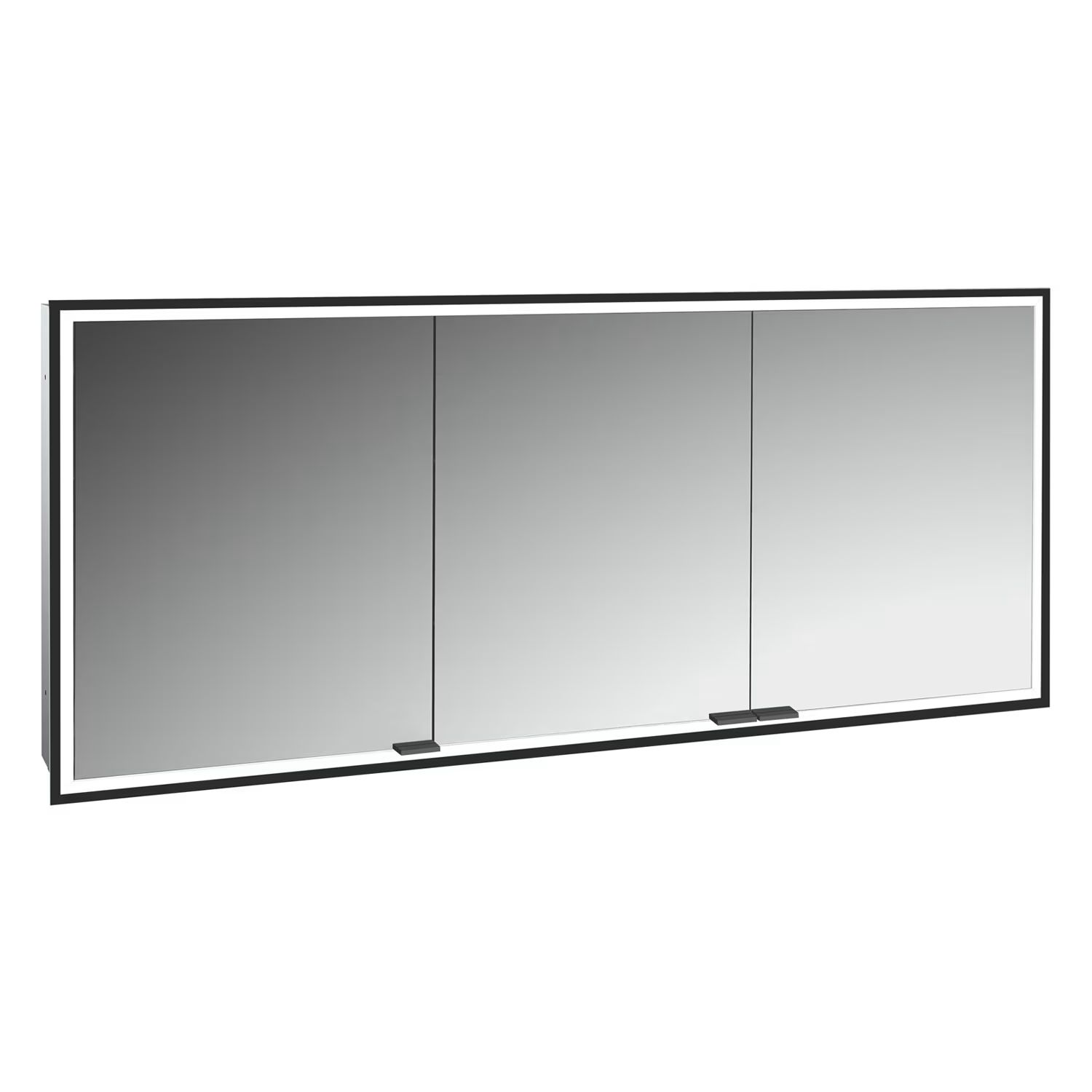 Kronenbach Cube 2.0 skříňka 160x17x70 cm se zrcadlem černá KB100230MB