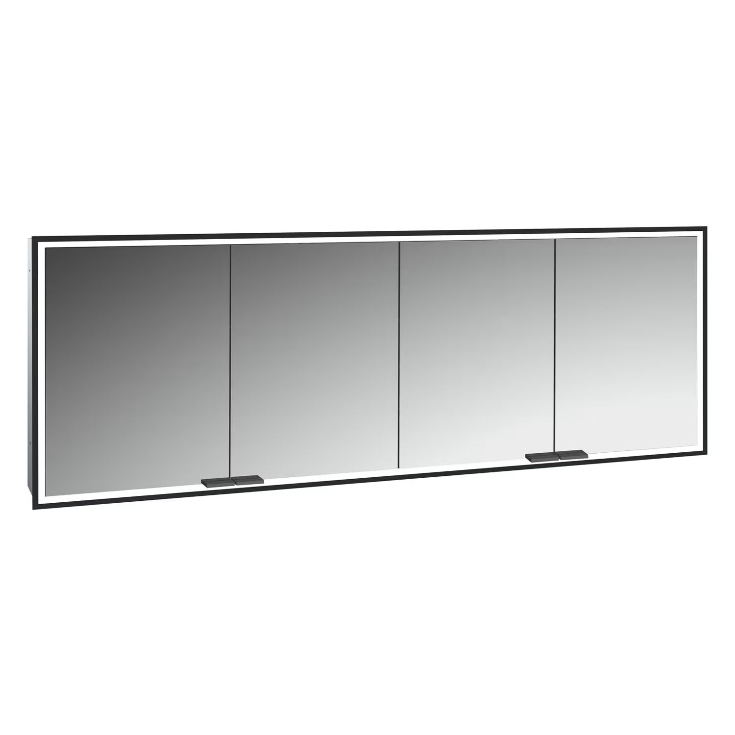 Kronenbach Cube 2.0 skříňka 200x17x70 cm se zrcadlem černá KB100231MB