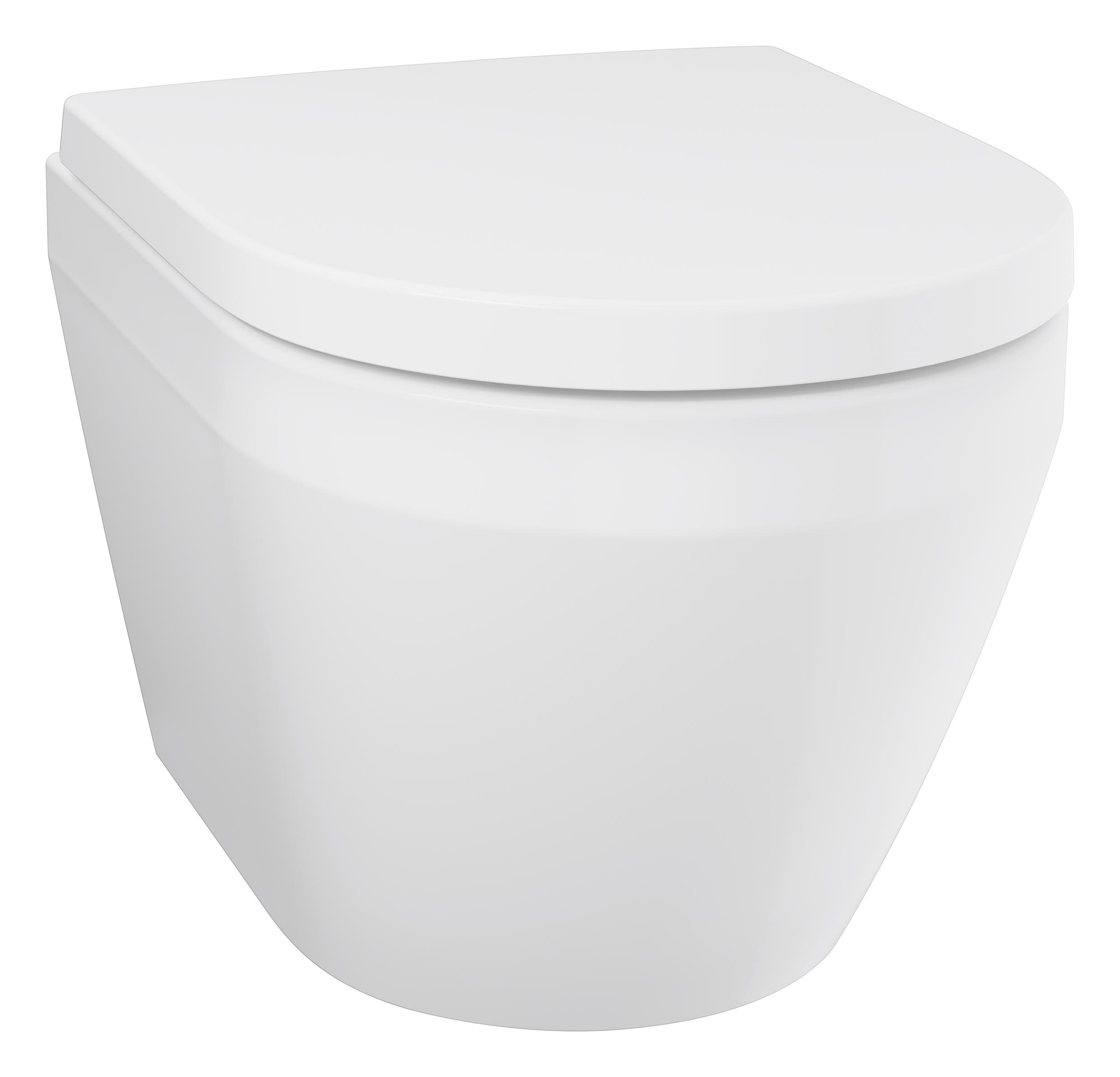 Grohe Euro Ceramic wc mísa se sedátkem s pomalým sklápěním závěsná bez splachovacího kruhu s vírovým splachováním bílá lesk 102509SH00