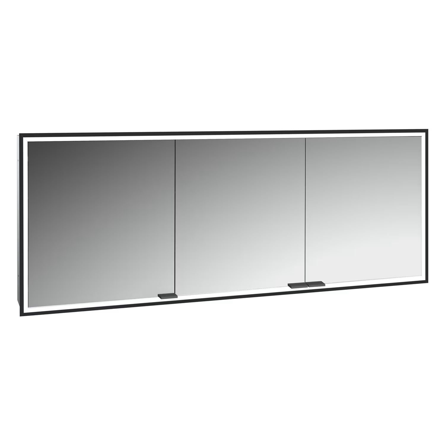 Kronenbach Cube 2.0 skříňka 180x17x70 cm se zrcadlem černá KB100239MB