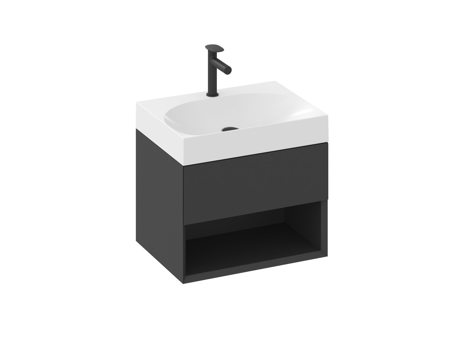 Ravak Lite skříňka 60x45x43 cm pod umyvadlo závěsná černá X000001856