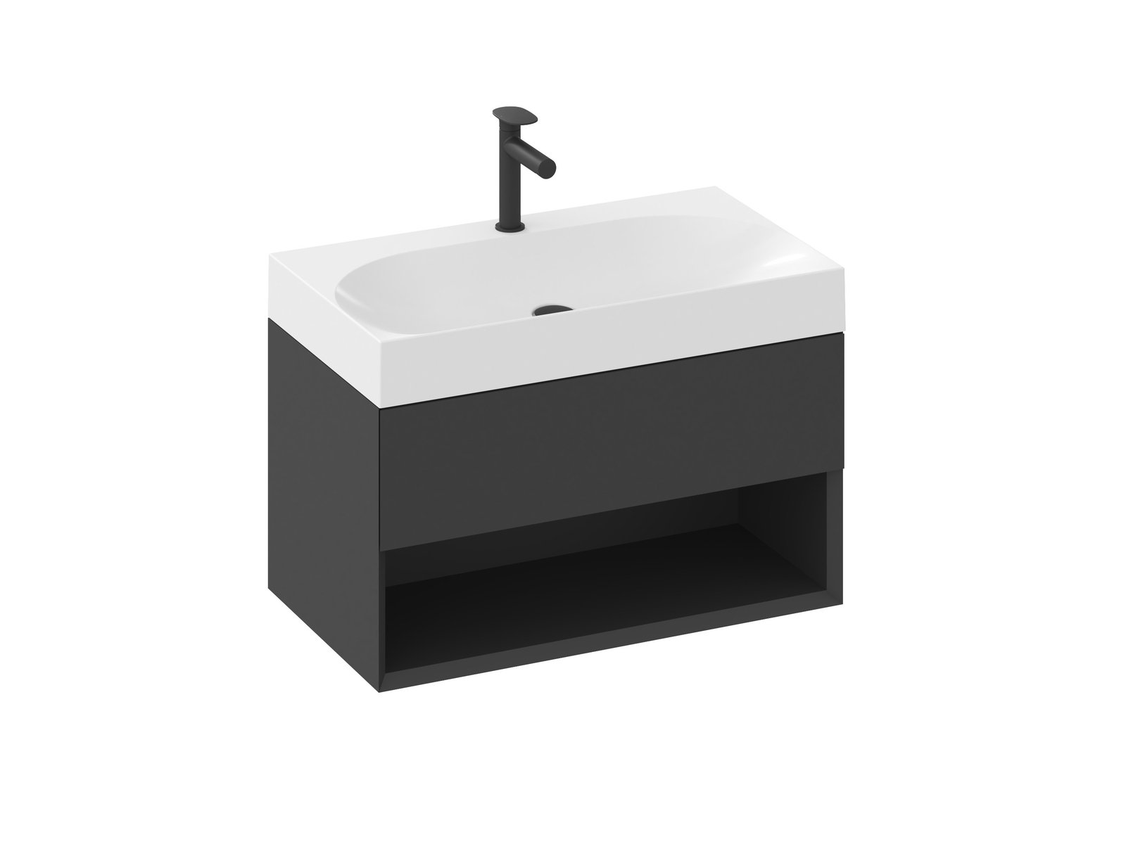 Ravak Lite skříňka 80x45x43 cm pod umyvadlo závěsná černá X000001862