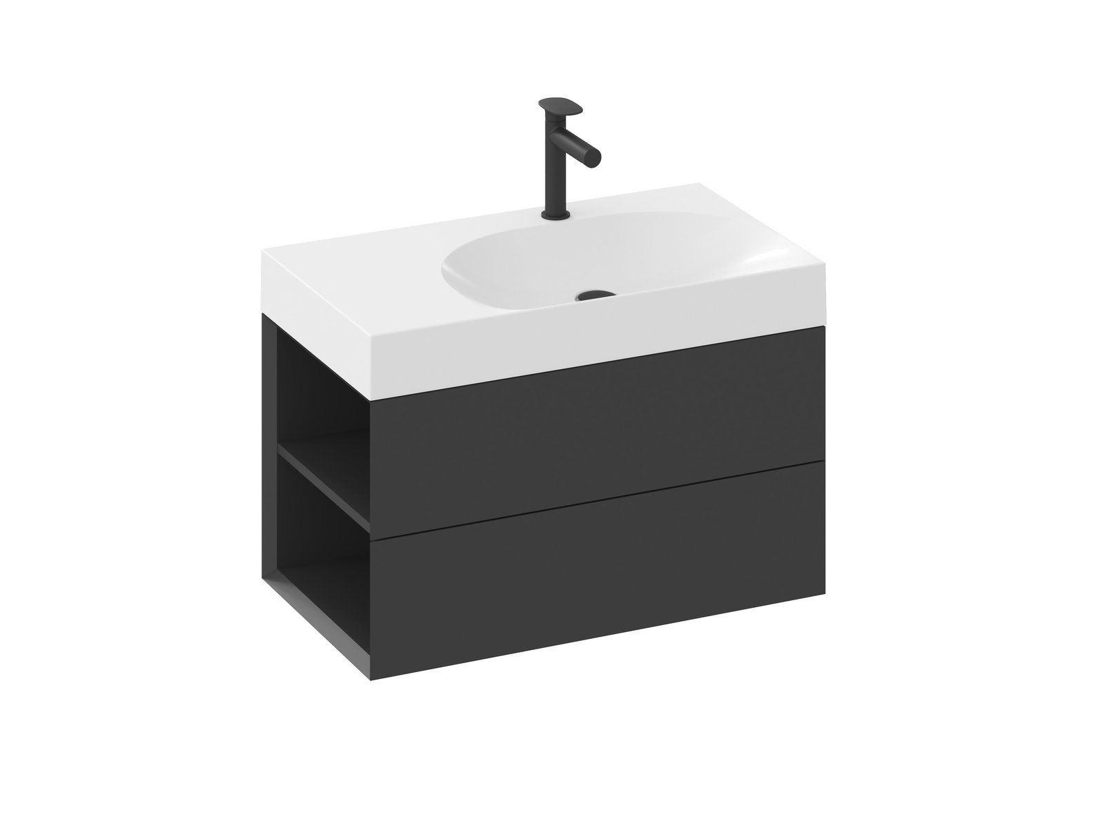 Ravak Lite skříňka 80x45x43 cm pod umyvadlo závěsná černá X000001874