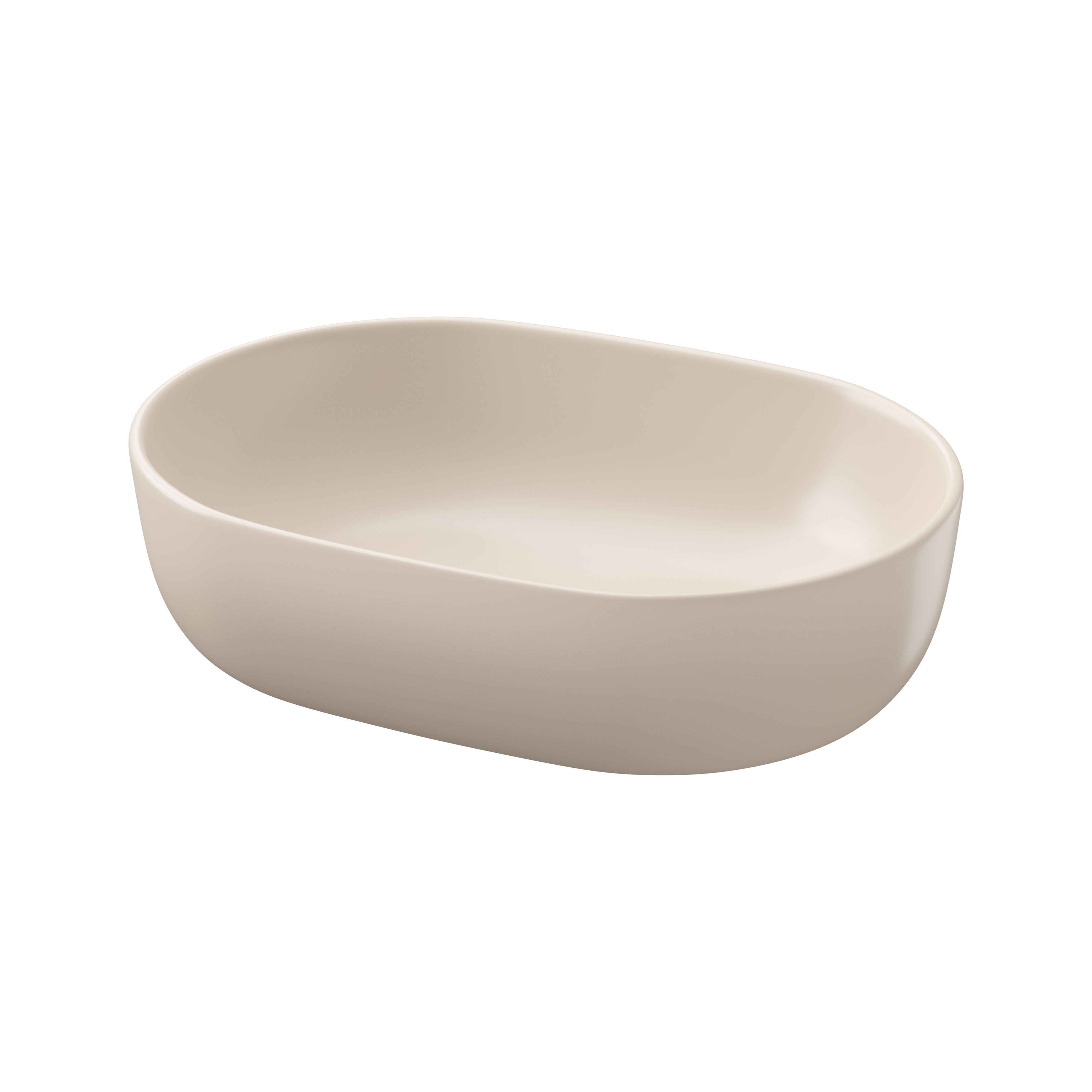 Cersanit Moduo umyvadlo 50x35.5 cm oválné na pult hnědá/béžová matný K116-132