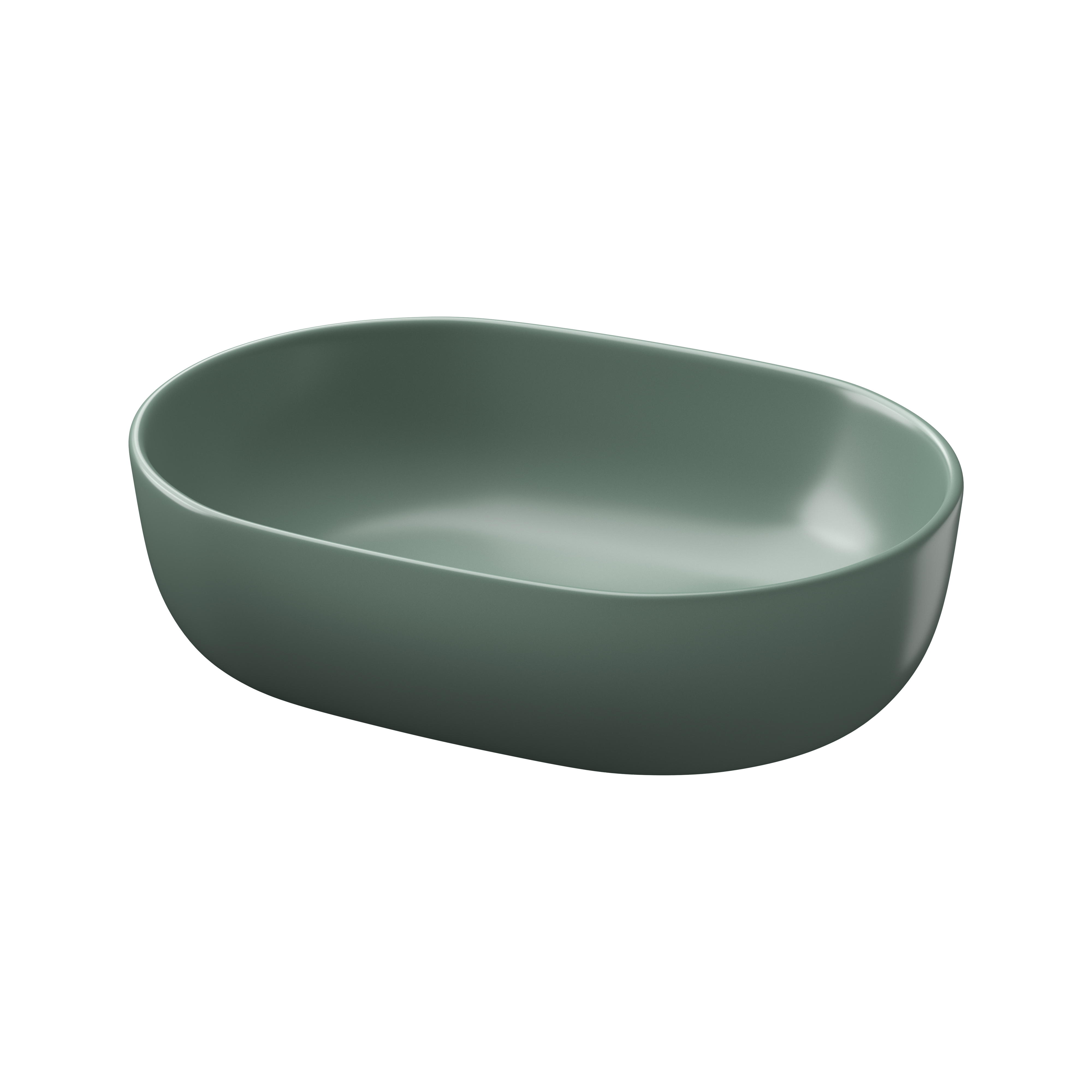 Cersanit Moduo umyvadlo 50x35.5 cm oválné na pult zelená matný K116-130