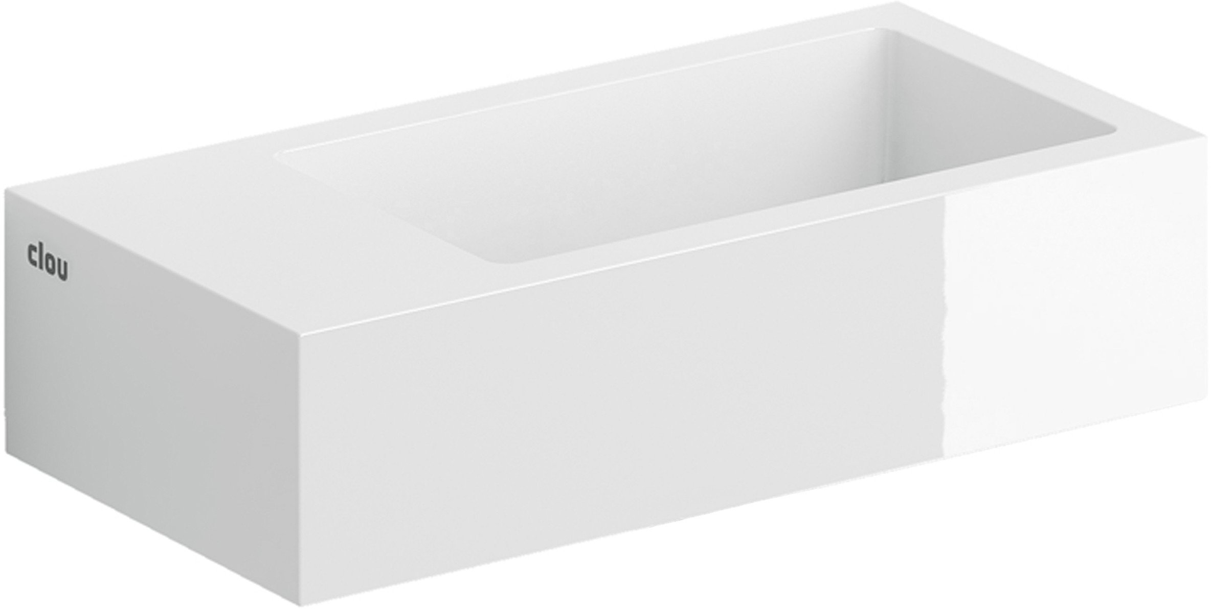 Clou Flush umyvadlo 36x18 cm obdélníkový klasický-na pult bílá CL/03.08032