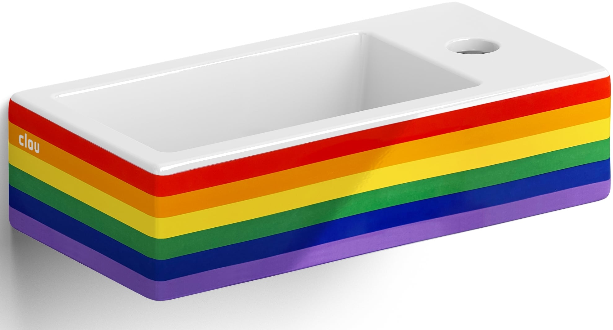 Clou Flush umyvadlo 36x18 cm obdélníkový klasický-na pult bílá CL/03.69030