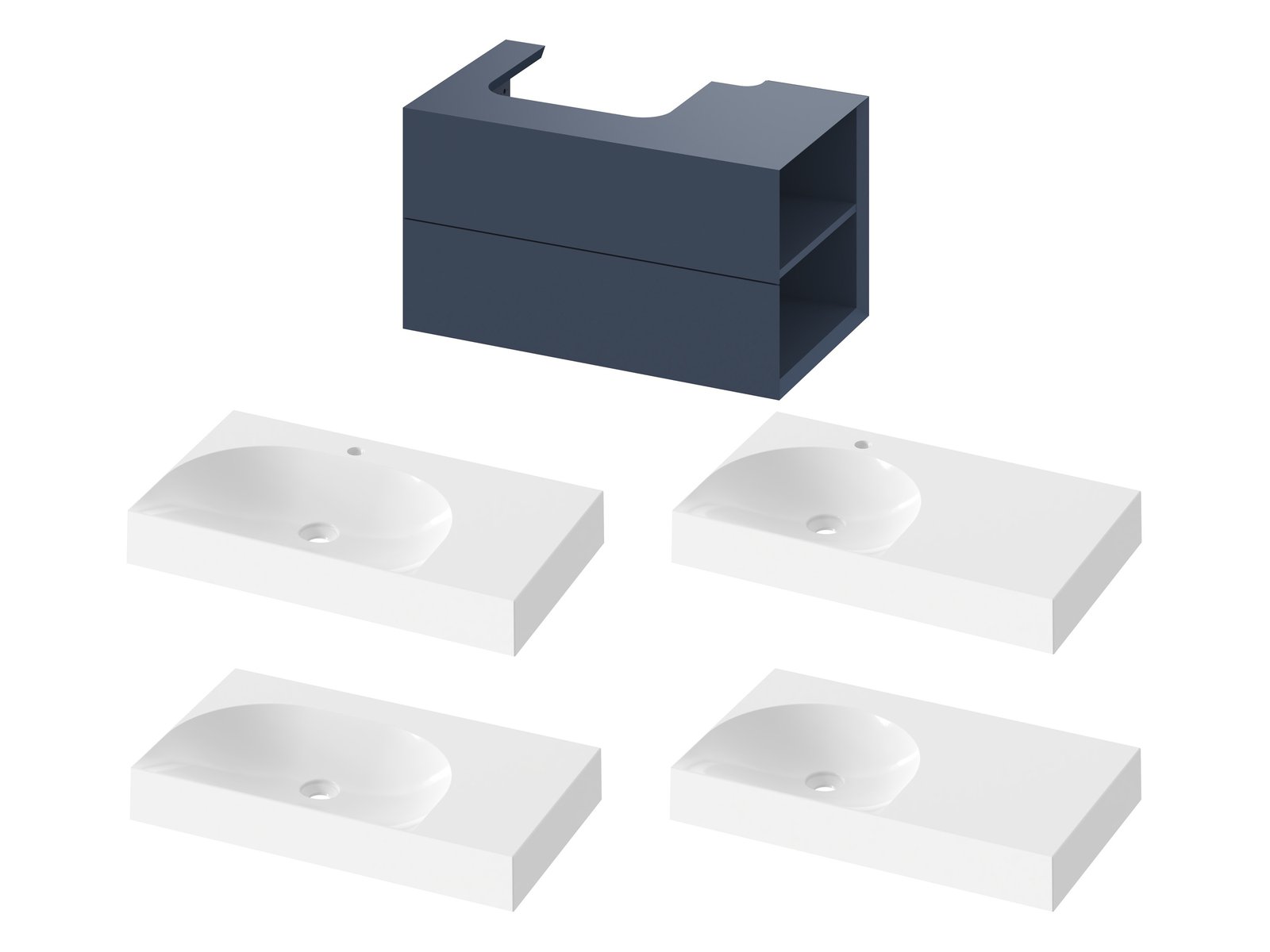 Ravak Lite skříňka 80x45x43 cm pod umyvadlo závěsná modrá X000001887