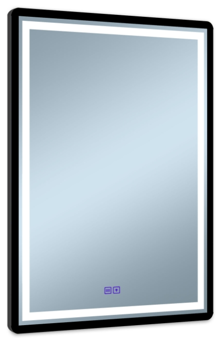 Venti Duo zrcadlo 60x80 cm obdélníkový s osvětlením s vyhřívací podložkou černá 5905951180441