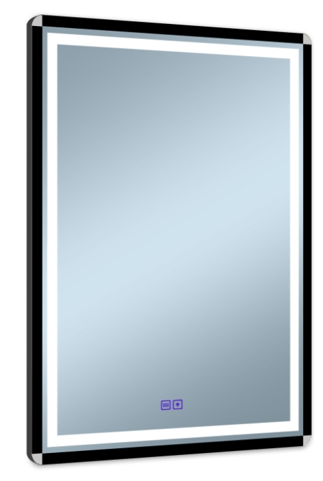 Venti Duo zrcadlo 60x80 cm obdélníkový s osvětlením s vyhřívací podložkou černá-stříbrná 5905951180427