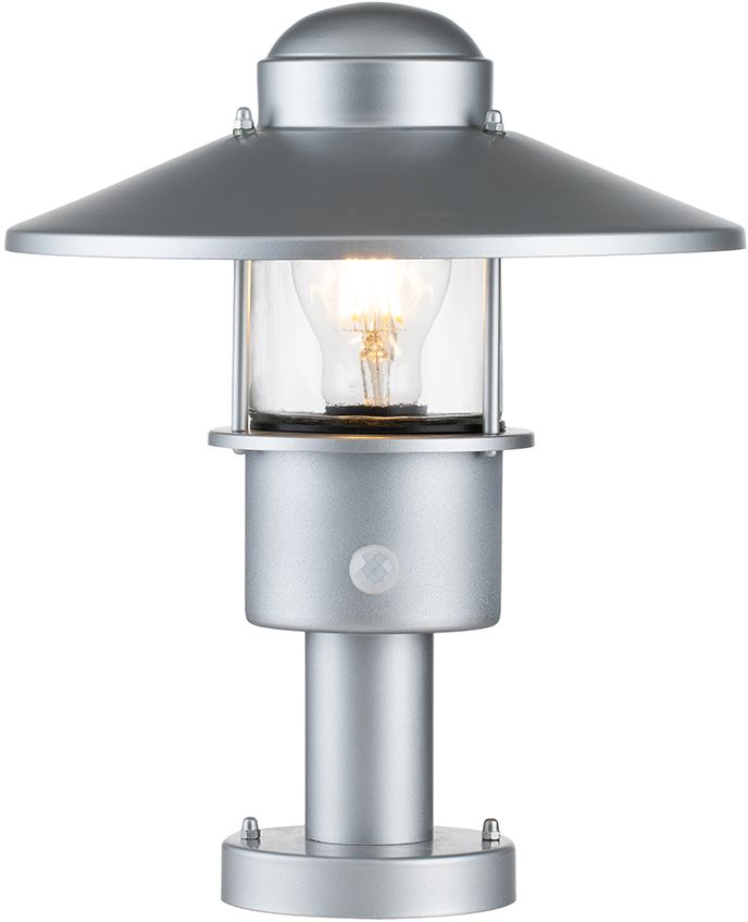 Elstead Lighting Klampenborg venkovní stojací lampa 1x60 W stříbrná KLAMPENBORG-PED-PIR-SIL