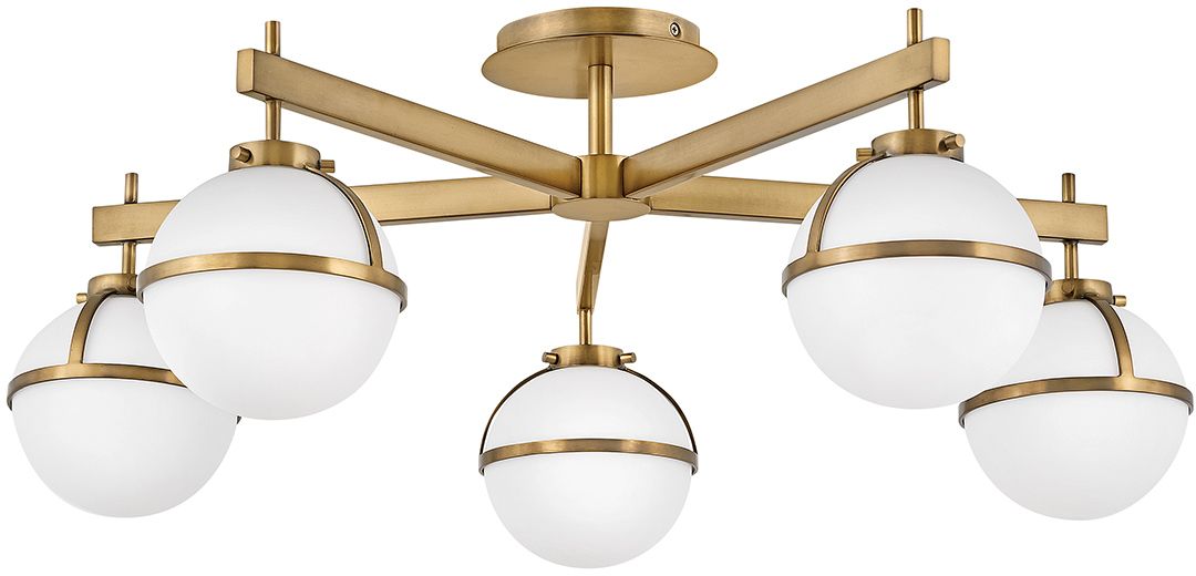 Elstead Lighting Hollis stropní světlo 5x40 W bílá-mosaz HK-HOLLIS-5-O-HB