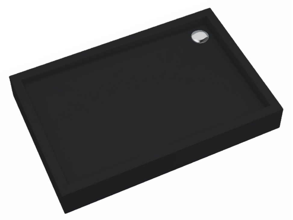 Schedpol Medium Black Mat obdélníková sprchová vanička 120x90 cm černá 3.4747/C/MG