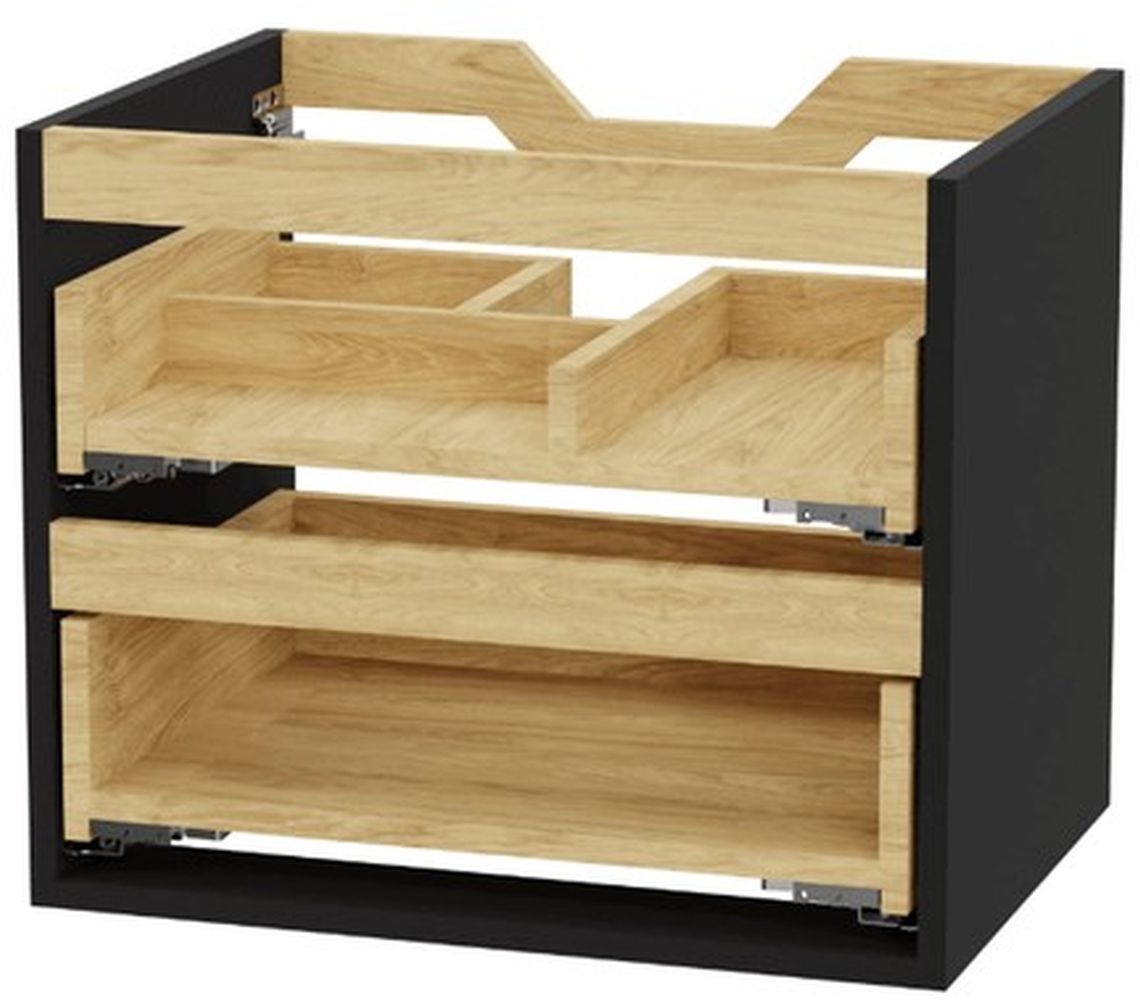 Excellent Tuto 2.0 korpus skříňky 60x46.5x50 cm pod umyvadlo závěsná černá-dub MLEX.2172.600.BKBL