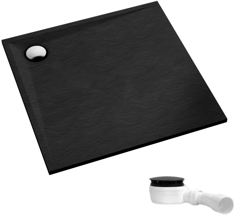 Schedpol Etrusco čtvercová sprchová vanička 90x90 cm černá 3.461/C/ST