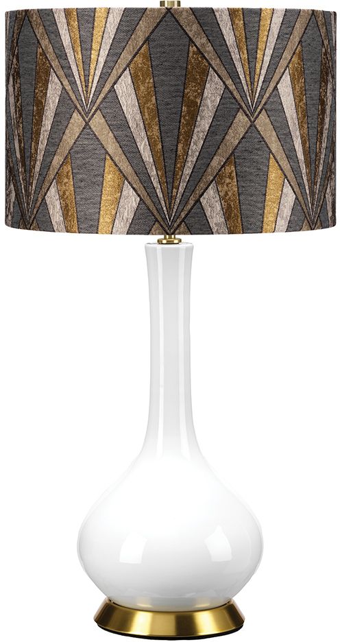 Elstead Lighting Milo stolní lampa 1x60 W bílá-mosaz-šedá-hnědá-žlutá MILO-AB-TL-VOGPB