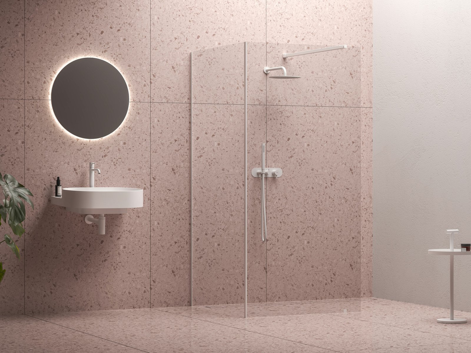 Ravak Walk-In Corner sada zástěn 110 cm bílá matný/průhledné sklo GW1CD4E0SZ1