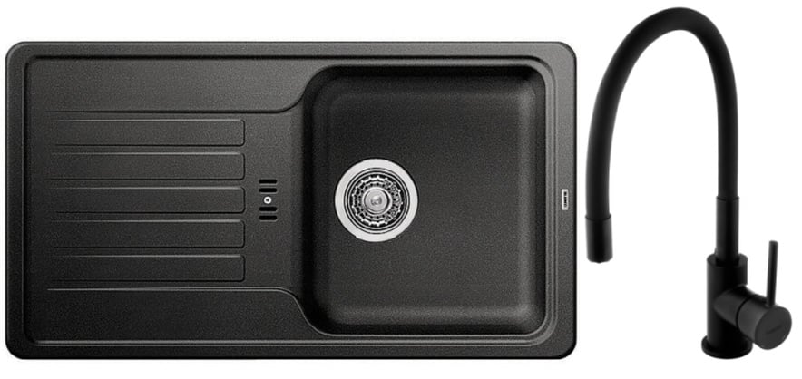 Sada granitový dřez Blanco Favos Mini 518186, kuchyňská baterie Hagser Emma HGR70000035