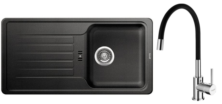 Sada granitový dřez Blanco Favos 45 S 516617, kuchyňská baterie Hagser Emma HGR30000035