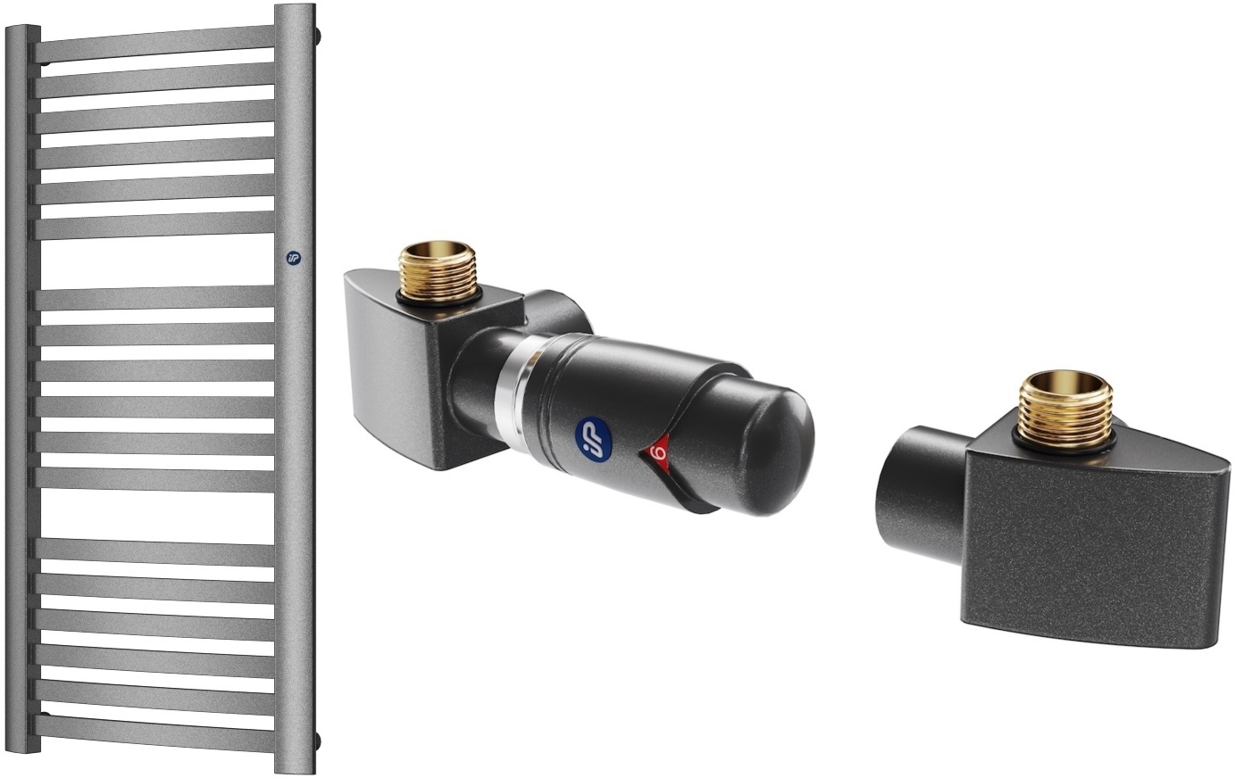 Sada koupelnový radiátor Instal Projekt Retto RET-50/110C12, termostatická sada Instal Projekt Z17 606400002C12