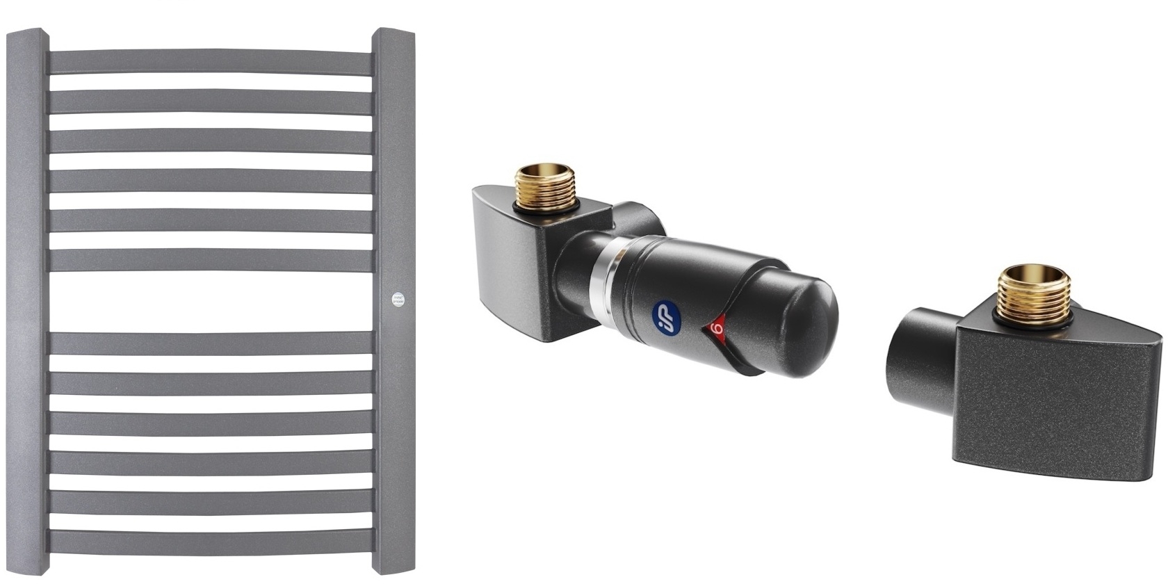 Sada termostatická sada Instal Projekt Z17 606400002C12, koupelnový radiátor Instal Projekt Retto RET-50/70C12