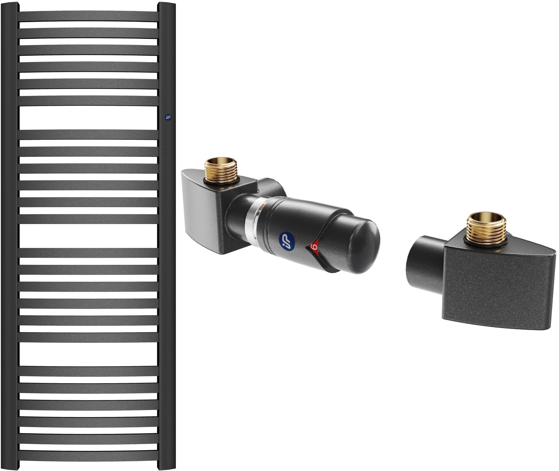 Sada koupelnový radiátor Instal Projekt Retto RET-50/140C12, termostatická sada Instal Projekt Z17 606400002C12