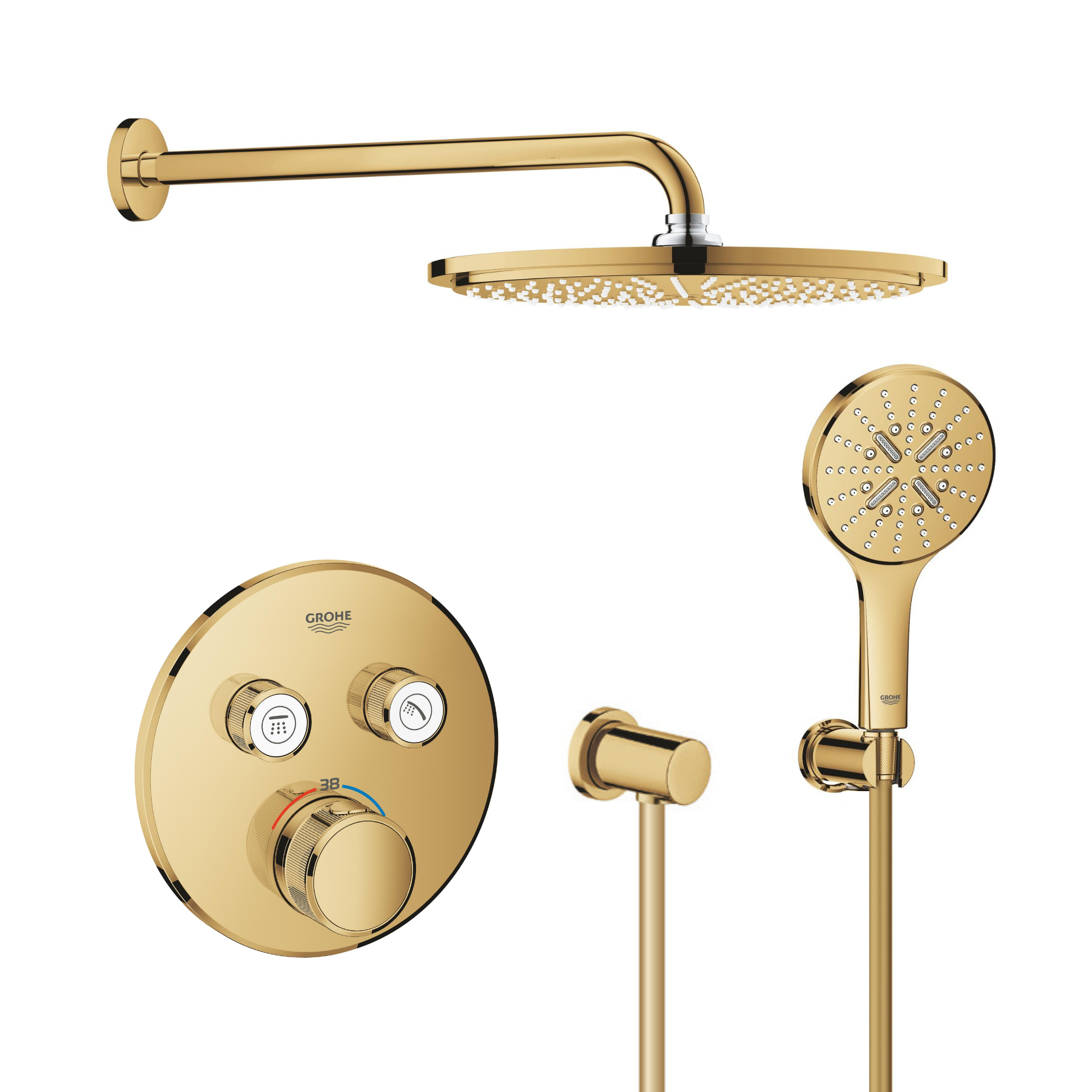 Sada hlavová sprcha Grohe Rainshower 26066GL0, vanová baterie Grohe Grohtherm SmartControl 29119GL0, 26574GL0, 27057GL0, 27074GL0, 28362GL1