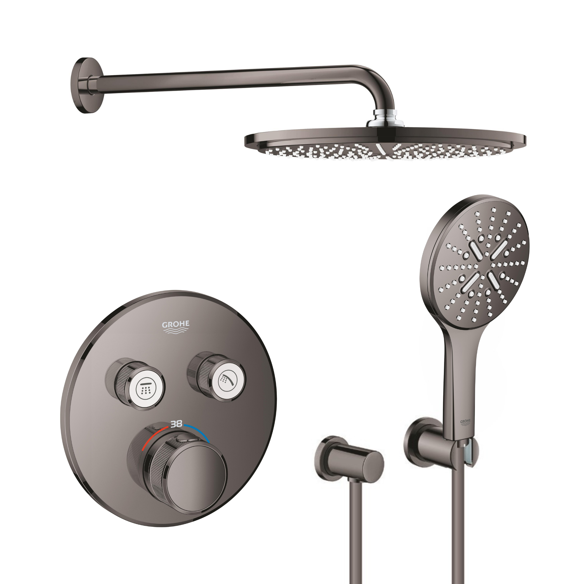 Sada hlavová sprchá s ramenem Grohe Rainshower 26066A00, vanová baterie Grohe Grohtherm SmartControl 29119A00, 26574A00, 27057A00, 27074A00, 28362A01