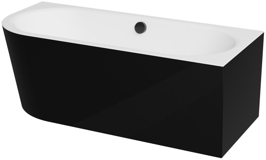 Besco Avita A-Line B&W rohová vana 169x75 cm Pravostranná černá #WAA-17ABPCN
