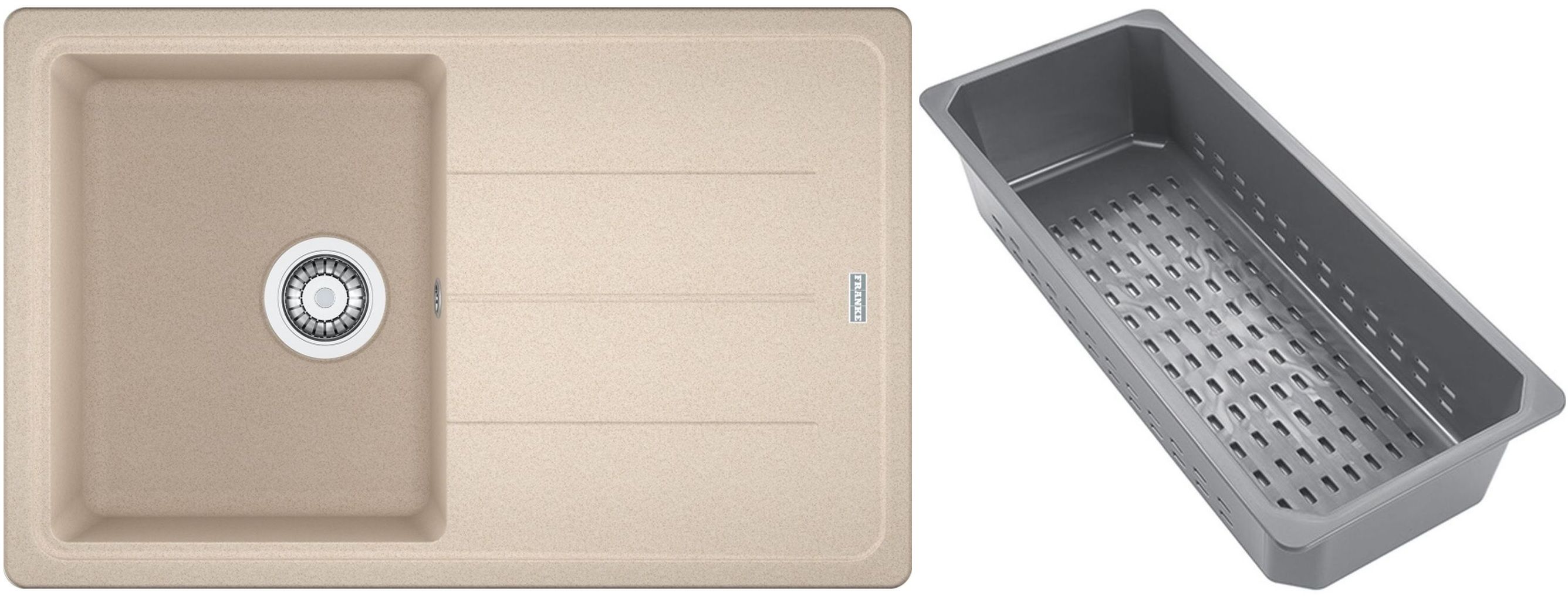 Franke Basis granitový dřez s odkapávací vložkou 78x50 cm béžová 114.0741.960