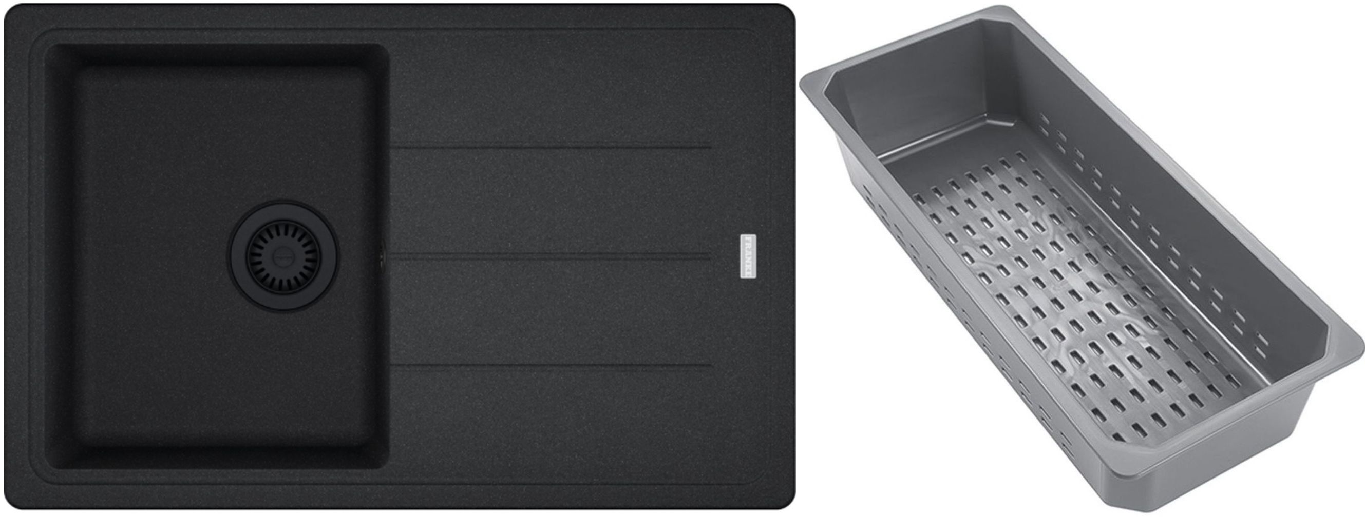 Franke Basis granitový dřez s odkapávací vložkou 78x50 cm šedá/grafitová/onyx 114.0743.084