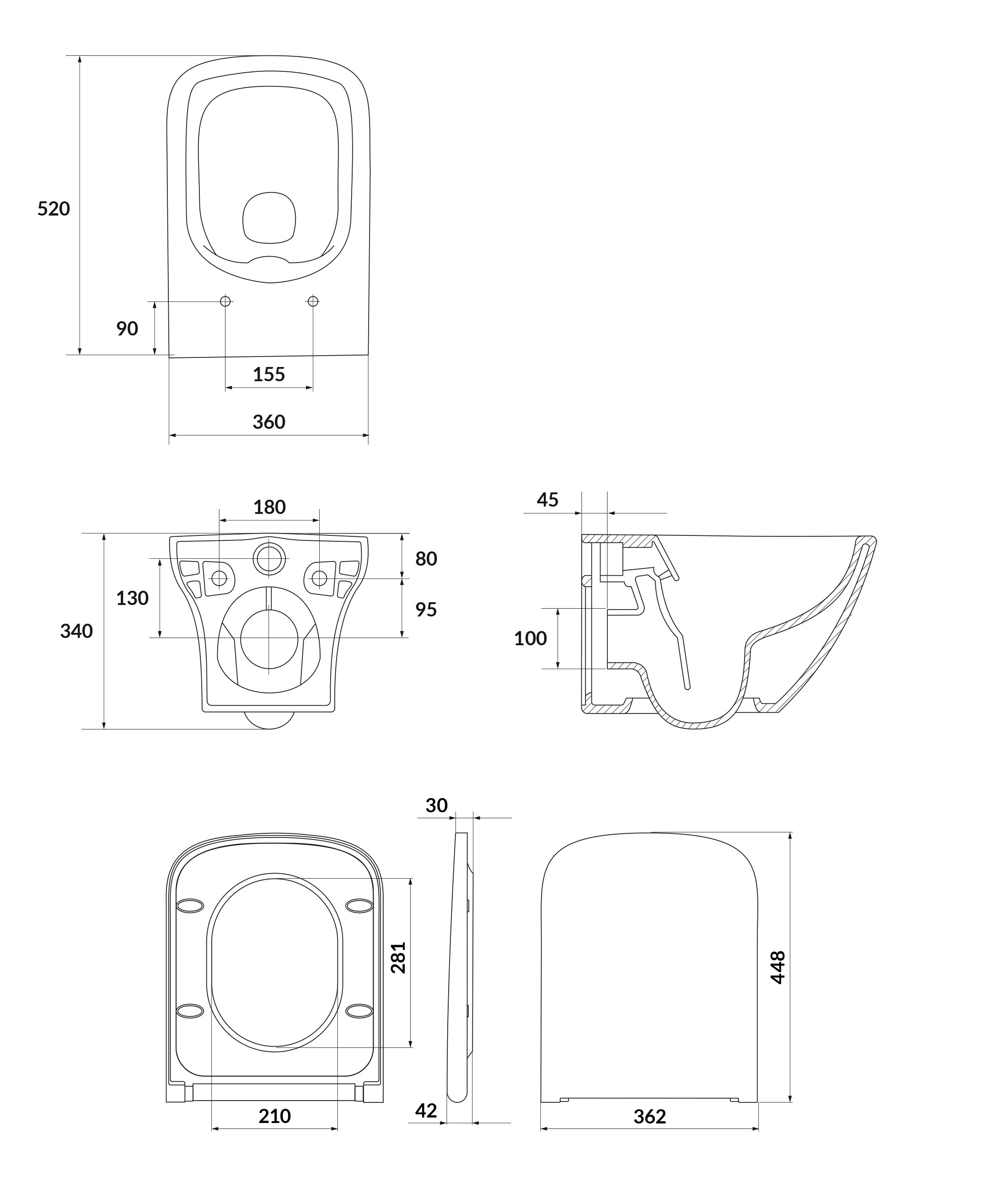Cersanit Larga wc mísa se sedátkem s pomalým sklápěním závěsná bez splachovacího kruhu bílá mat S701-609