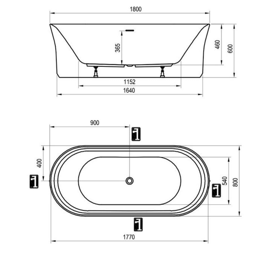 Ravak Ypsilon volně stojící vana 180x80 cm dvoubarevná XC00100085