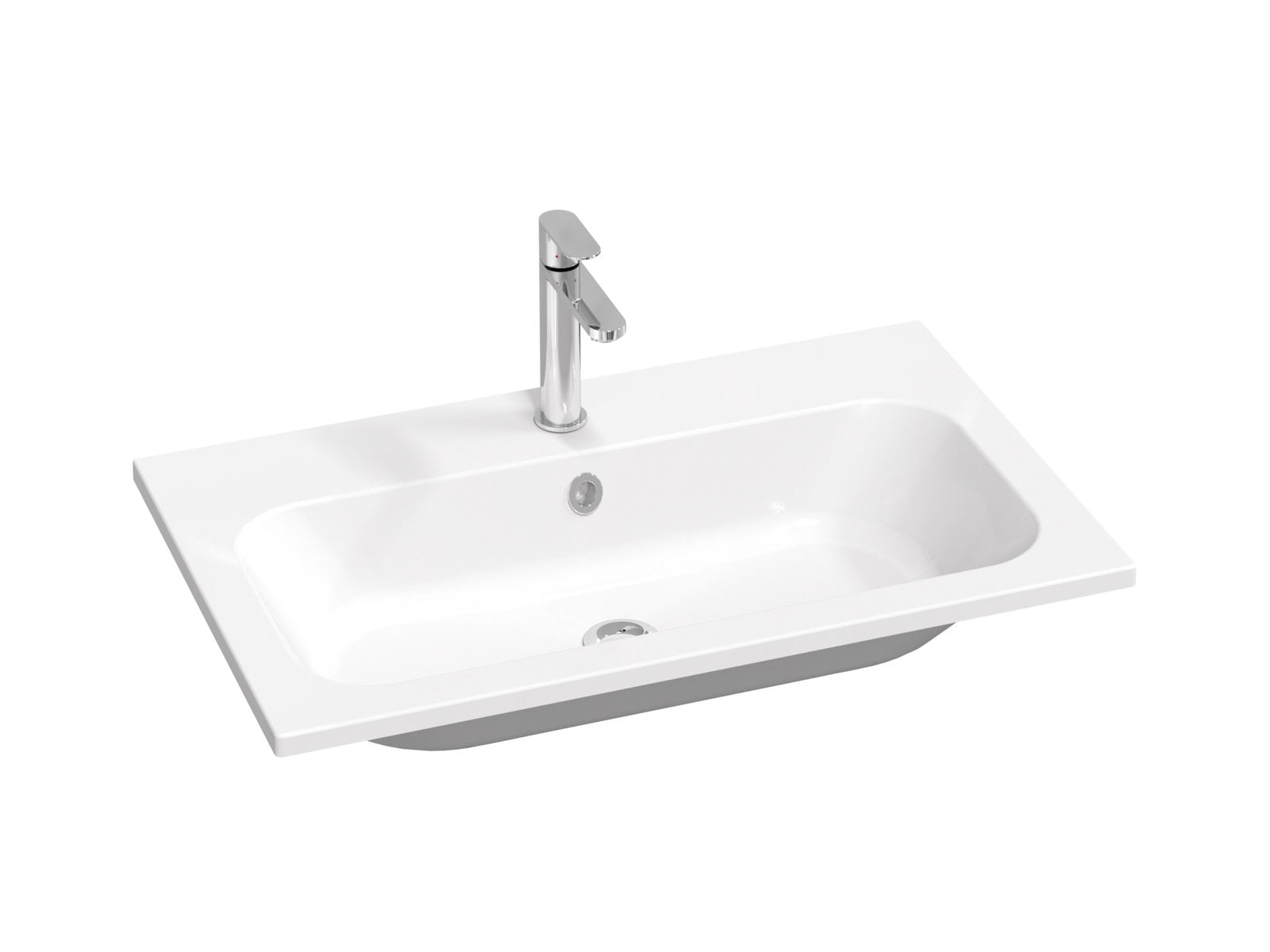 Ravak Chrome umyvadlo 80x49 cm obdélníkový nábytkový bílá lesk XJG01180001