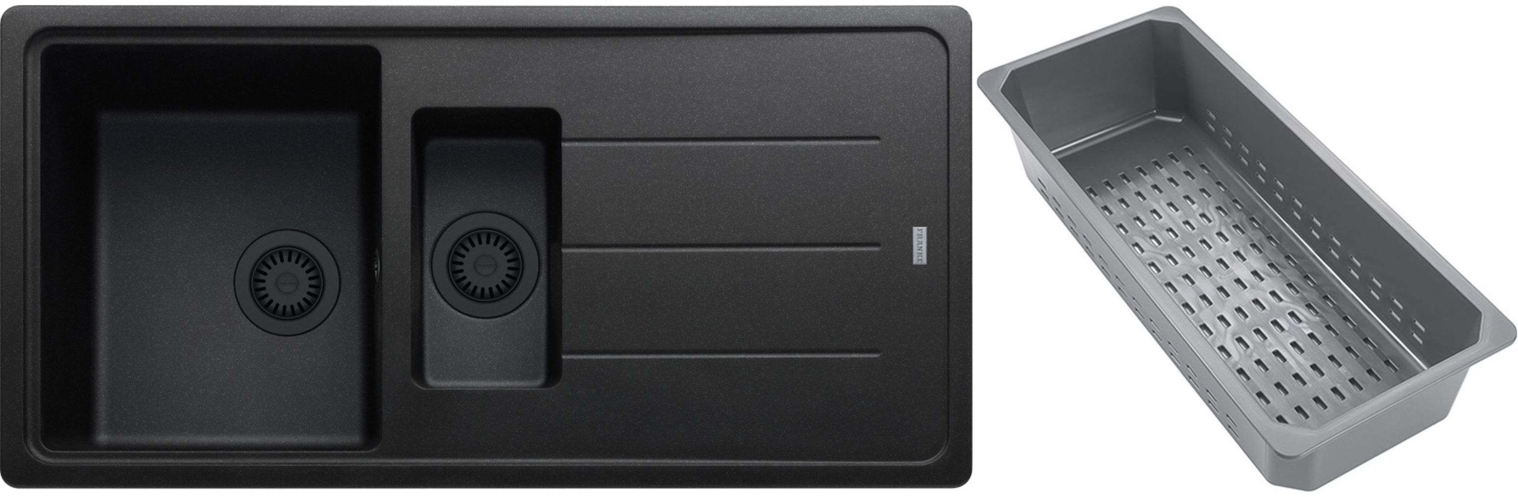 Franke Basis granitový dřez s odkapávací vložkou 97x50 cm šedá/grafitová/onyx 114.0743.087